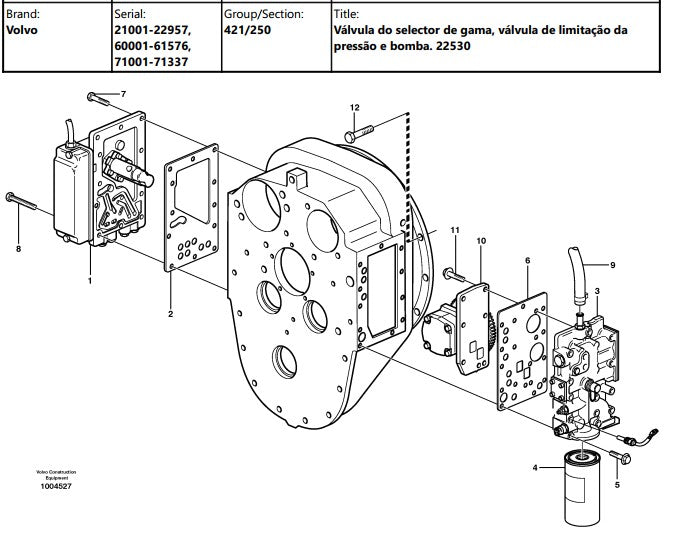Catalogo De Pecas Pa Carregadeira Volvo - L70e - (em Portugu