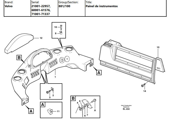 Catalogo De Pecas Pa Carregadeira Volvo - L70e - (em Portugu
