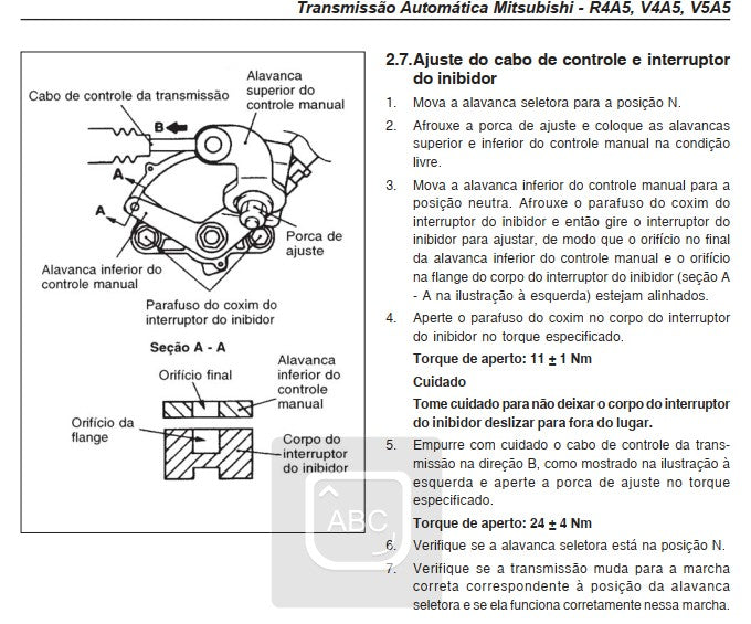 Manual Câmbio Automático V4a51