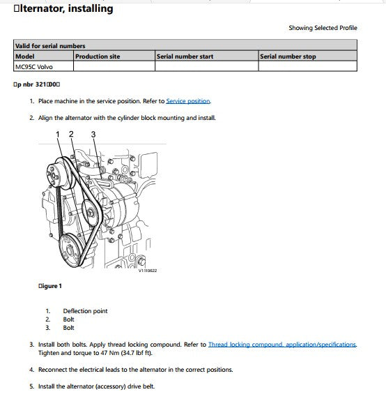 manual de oficina Volvo MC95C mini carregadeira - documentação do cilindros e atuadores