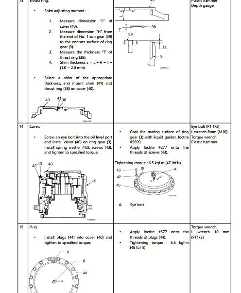 manual de oficina Volvo EC210 LC escavadeira - página interna sobre motor de giro e grupo rotativo