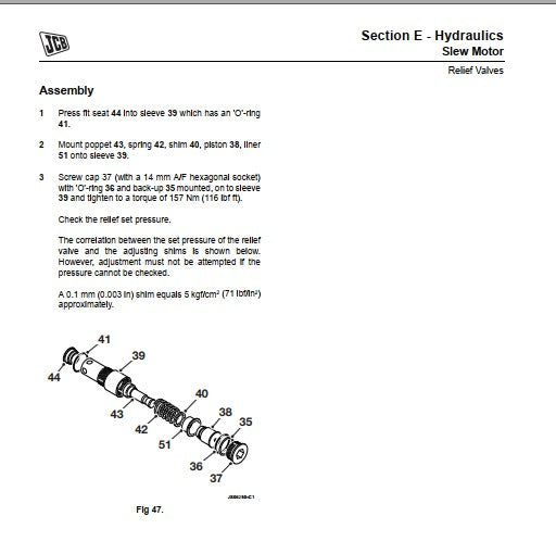 Manual de serviço da escavadeira JCB JS200LC, JS220LC, JS230LC, JS210LC, JS370LC
