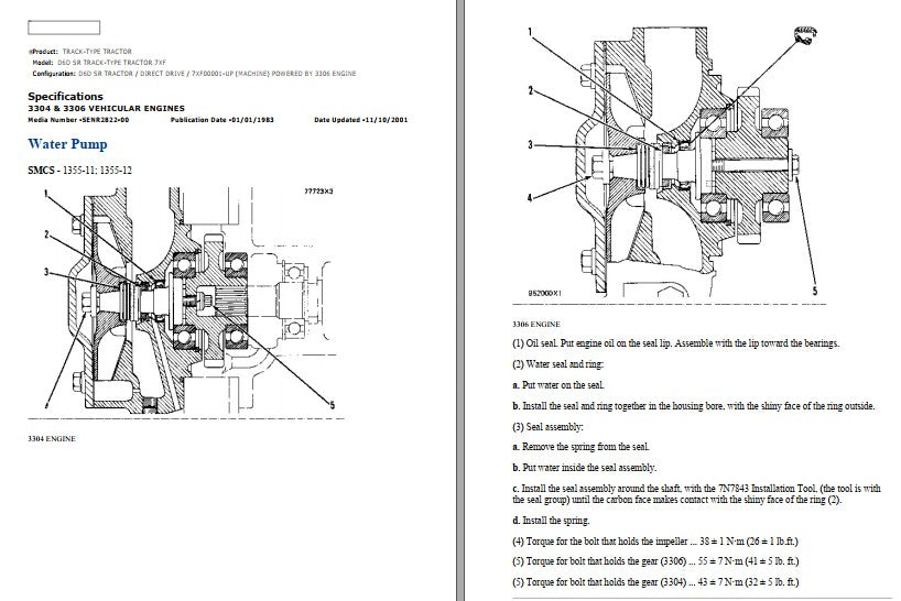 Manual de Serviço CATERPILLAR - D6D SR - Trator De Esteira (Inglês) PDF