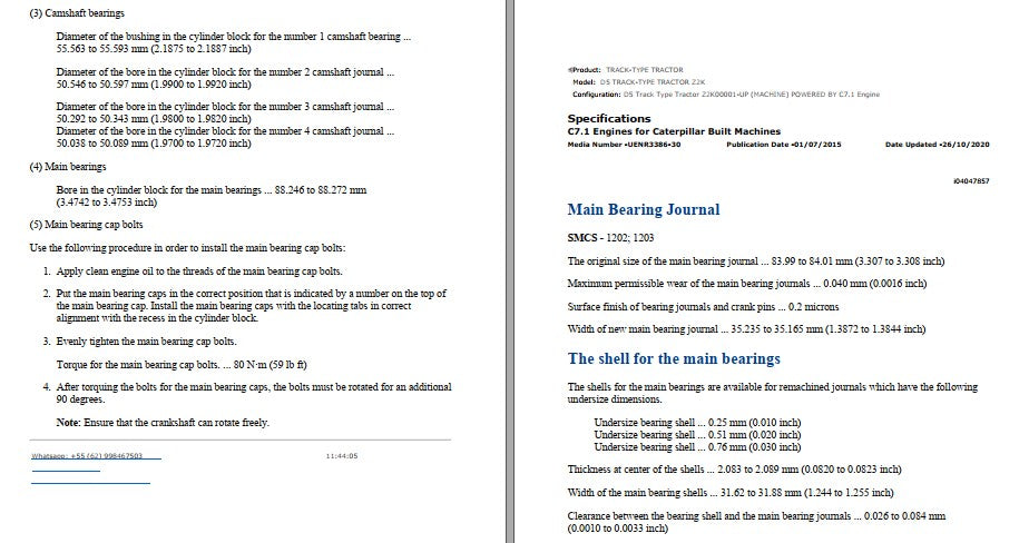 Manual de Serviço CATERPILLAR - D5 - Trator De Esteira (Inglês) PDF