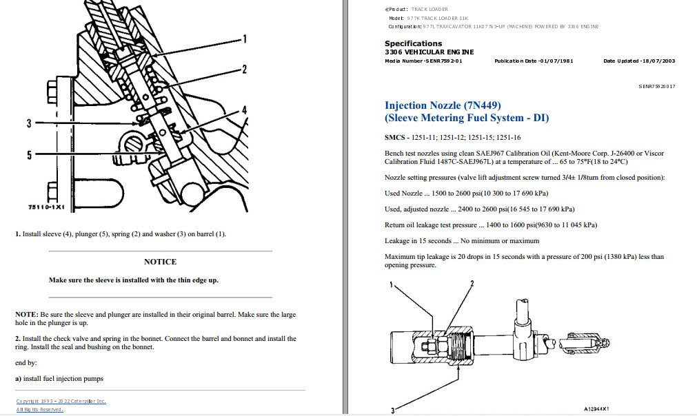 Manual de Serviço CATERPILLAR - 977L - Carregadeira De Esteira (Inglês) PDF
