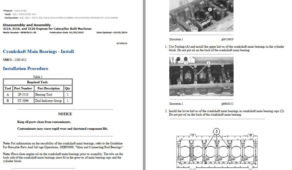 Manual de Serviço CATERPILLAR - 320 L - Escavadora (Inglês) PDF