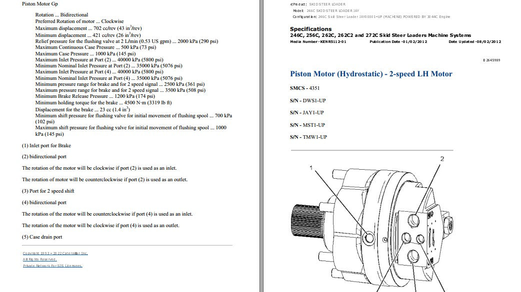Manual de Serviço Caterpillar - 246C - Mini Carregadeira (Inglês) PDF