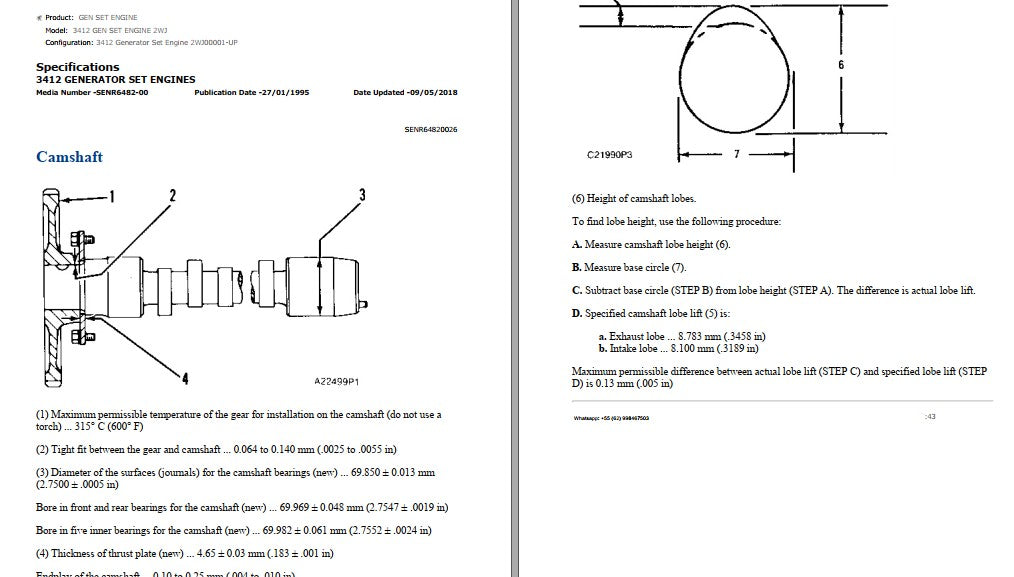 Manual De Serviço Motor - 3412 - Maquinas Caterpillar