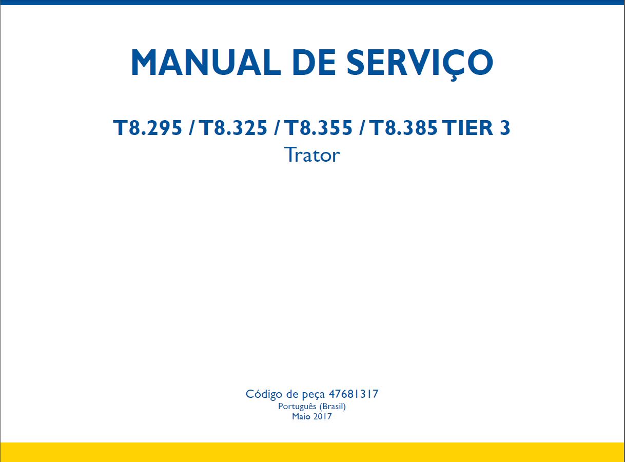 Manual de Serviço T8.295 - T8.325 - T8.355 - T8.385 em Português