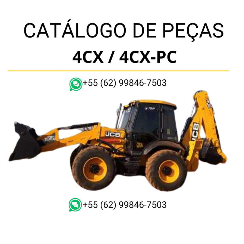 Catálogo de peças JCB 4CX-PC Retroescavadora em PDF para identificação e reposição de componentes originais
