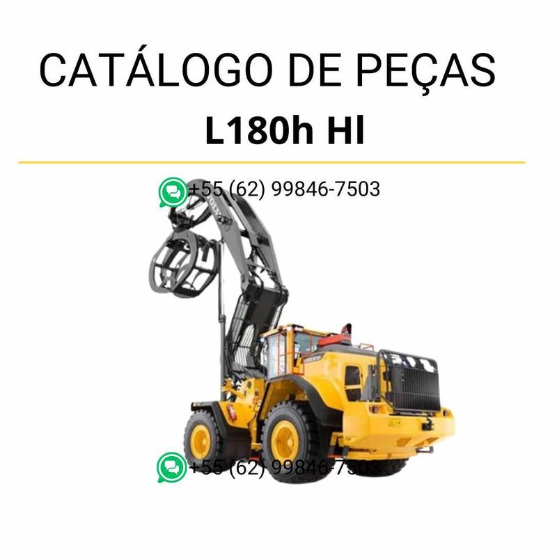 Catálogo de peças da carregadeira Volvo L180H HL em PDF – identificação de componentes e diagramas