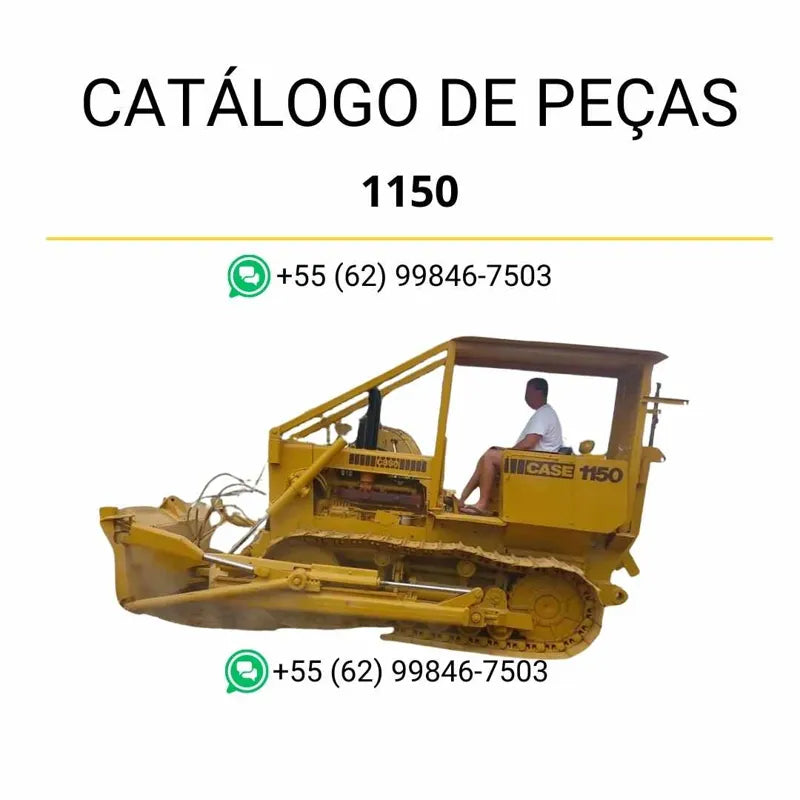 Catálogo de peças CASE 1150 em PDF com diagramas técnicos clássicos e identificação completa dos componentes do trator de esteira