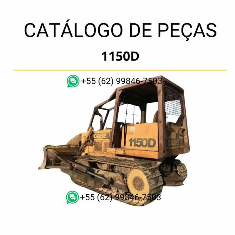 Catálogo de peças CASE 1150D em PDF com vistas técnicas detalhadas e identificação completa dos componentes do trator de esteira