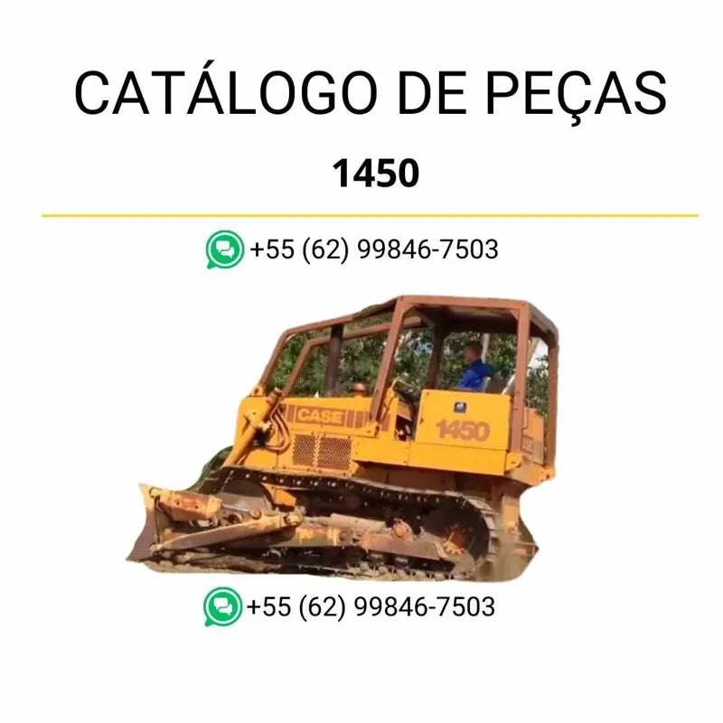 Catálogo de peças CASE 1450 em PDF com diagramas técnicos clássicos e identificação completa dos componentes do trator de esteira