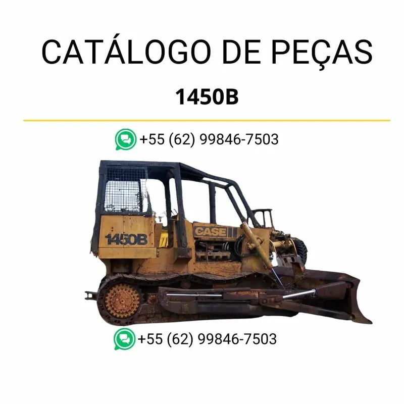 Catálogo de peças CASE 1450B em PDF com vistas explodidas e identificação detalhada dos componentes do trator de esteira