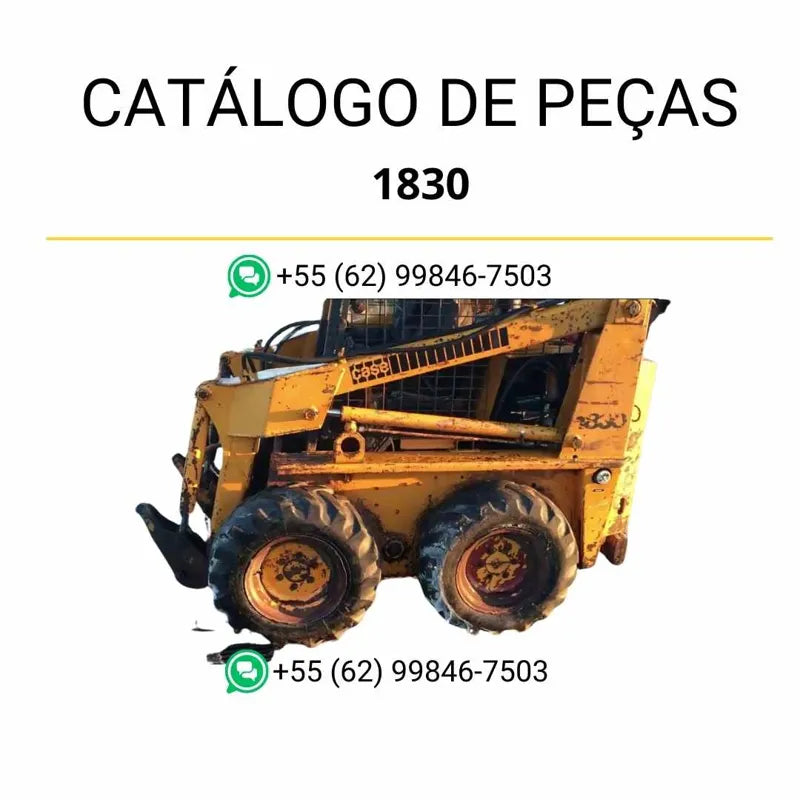 Catálogo de peças CASE 1830 em PDF com vistas explodidas e identificação detalhada dos componentes da minicarregadora