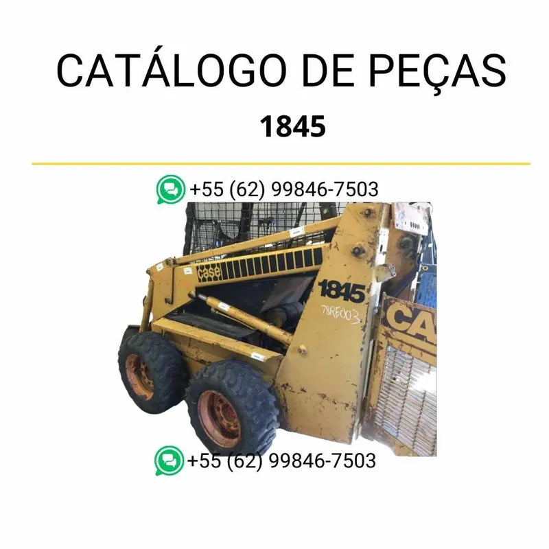 Catálogo de peças CASE 1845 em PDF com ilustrações técnicas e identificação completa dos componentes da minicarregadora
