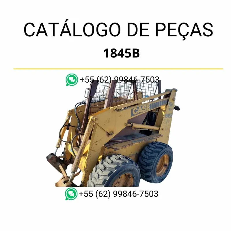 Catálogo de peças CASE 1845B em PDF com diagramas detalhados e identificação original dos componentes da minicarregadora