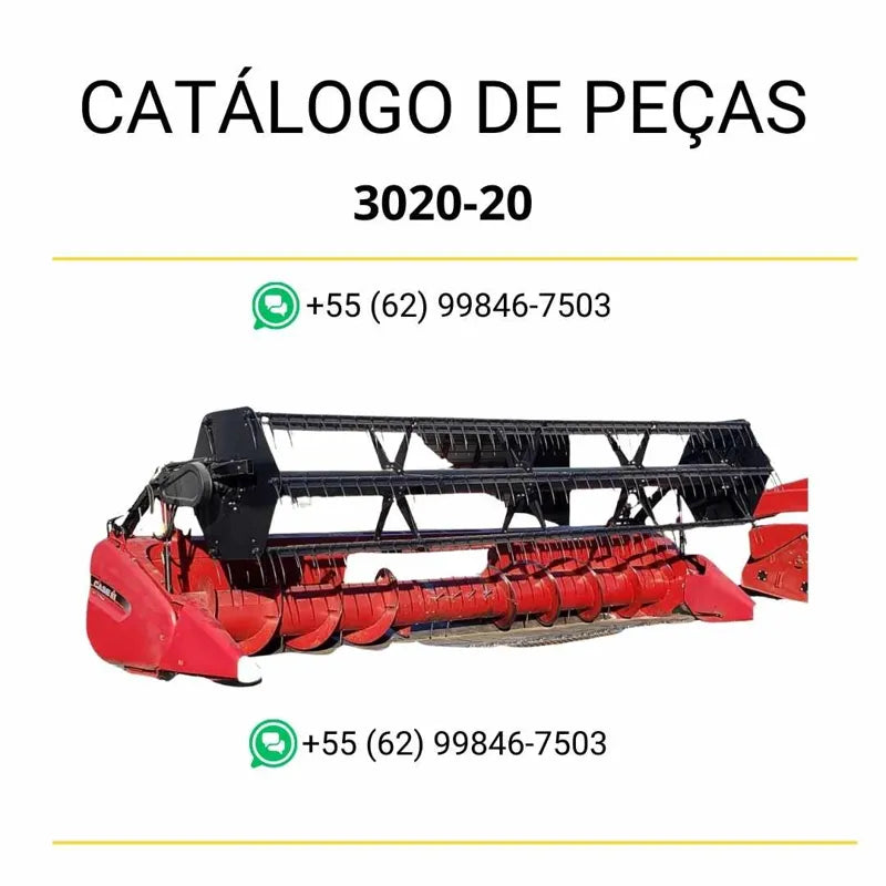 Catálogo de peças da plataforma Case 3020-20 em PDF, com diagramas técnicos precisos e lista completa de componentes originais para manutenção.