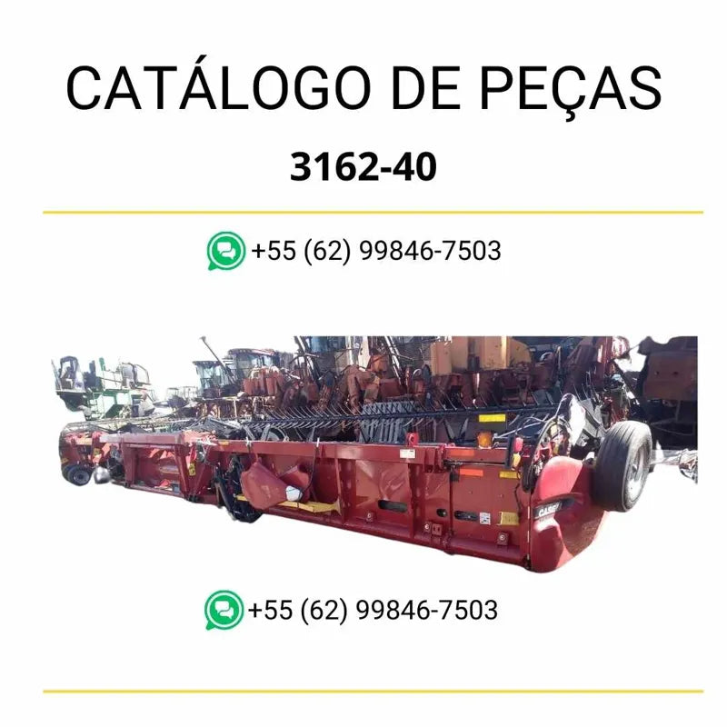Catálogo de peças da plataforma Case 3162-40 em PDF, com diagramas ilustrados e lista detalhada de componentes originais para manutenção.