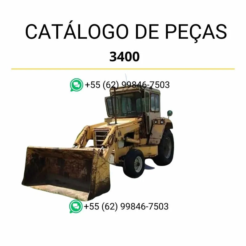 Catálogo de peças CASE 3400 em PDF, com diagramas técnicos e identificação completa dos componentes do trator com carregadeira.