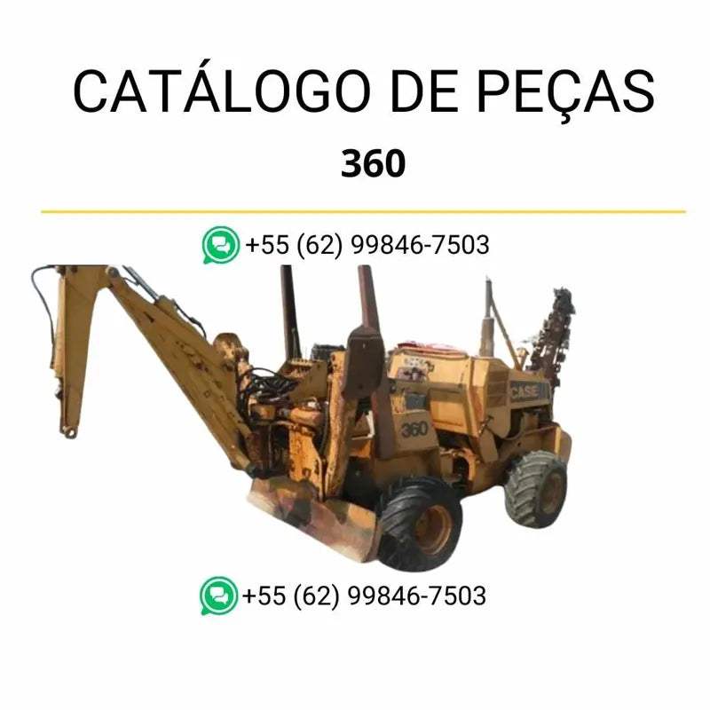 Catálogo de peças CASE 360 em PDF com ilustrações técnicas e descrição detalhada dos componentes da valetadeira