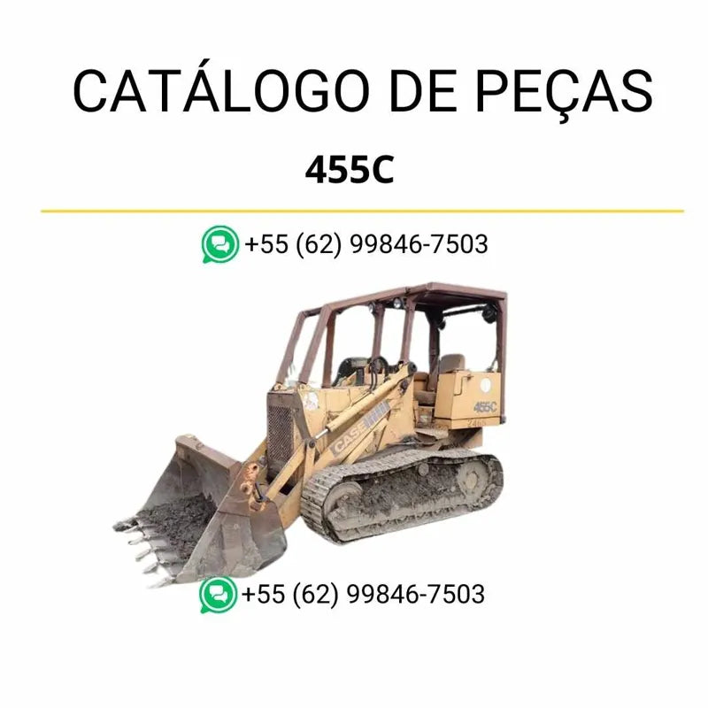 Catálogo de peças CASE 455C em PDF com diagramas detalhados e identificação completa dos componentes do trator de esteira
