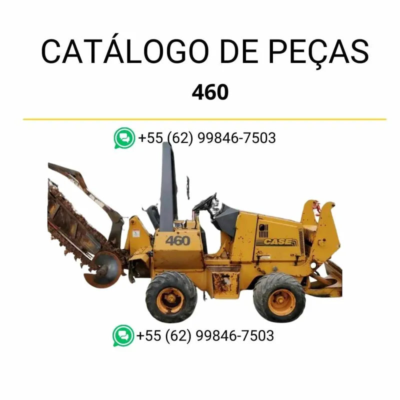 Catálogo de peças CASE 460 em PDF com diagramas técnicos e identificação detalhada dos componentes da valetadeira