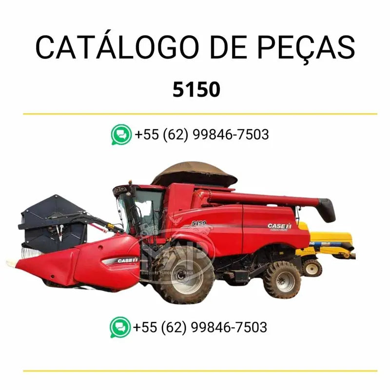 Catálogo de peças da colheitadeira Case 5150 (2021) em PDF, com ilustrações técnicas detalhadas e lista completa de componentes originais para manutenção.