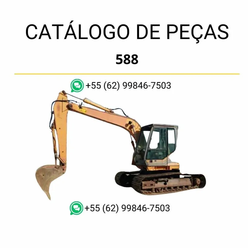 Catálogo de peças Case 588 em PDF, com ilustrações detalhadas e lista completa de componentes originais da escavadeira de esteiras