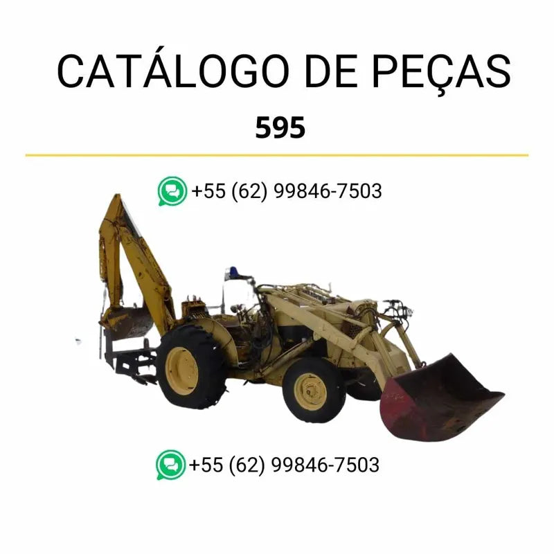 Catálogo de peças CASE 595 em PDF com diagramas técnicos e identificação completa dos componentes da retrocarregadora 1997–2001.
