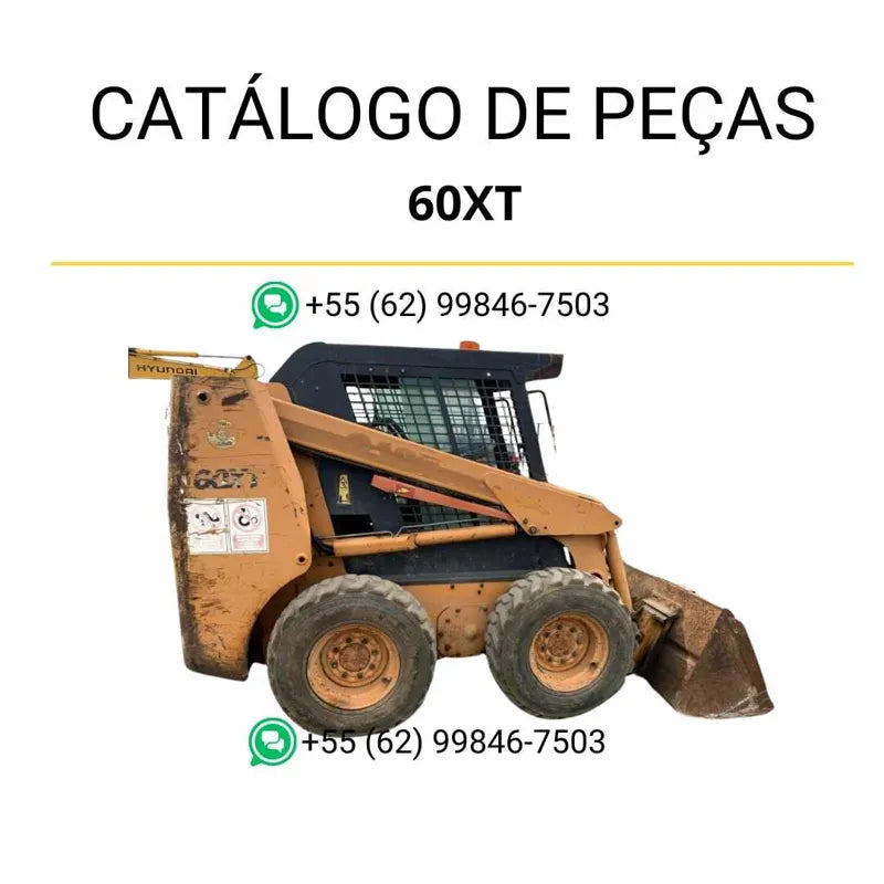 Catálogo de peças CASE 60XT em PDF com ilustrações técnicas e identificação completa dos componentes da minicarregadora