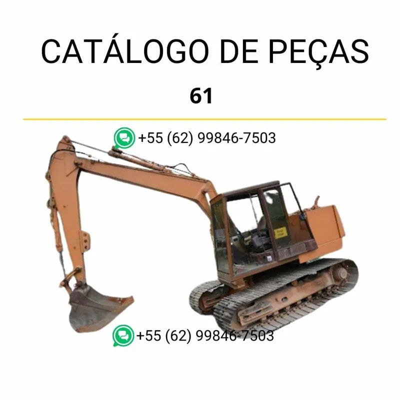 Catálogo de peças Case 61 em PDF, com diagramas técnicos e identificação completa dos componentes originais da escavadeira de esteiras.
