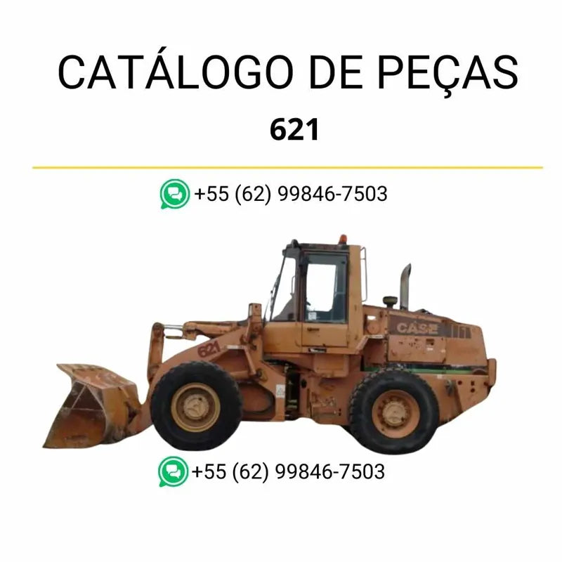 Catálogo de peças CASE 621 em PDF, reunindo ilustrações técnicas detalhadas e a relação completa de componentes da carregadeira de rodas