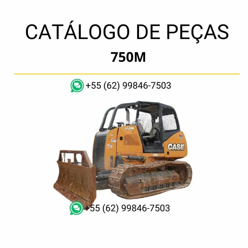 Catálogo de peças CASE 750H em PDF com diagramas técnicos detalhados e identificação completa dos conjuntos do trator de esteira