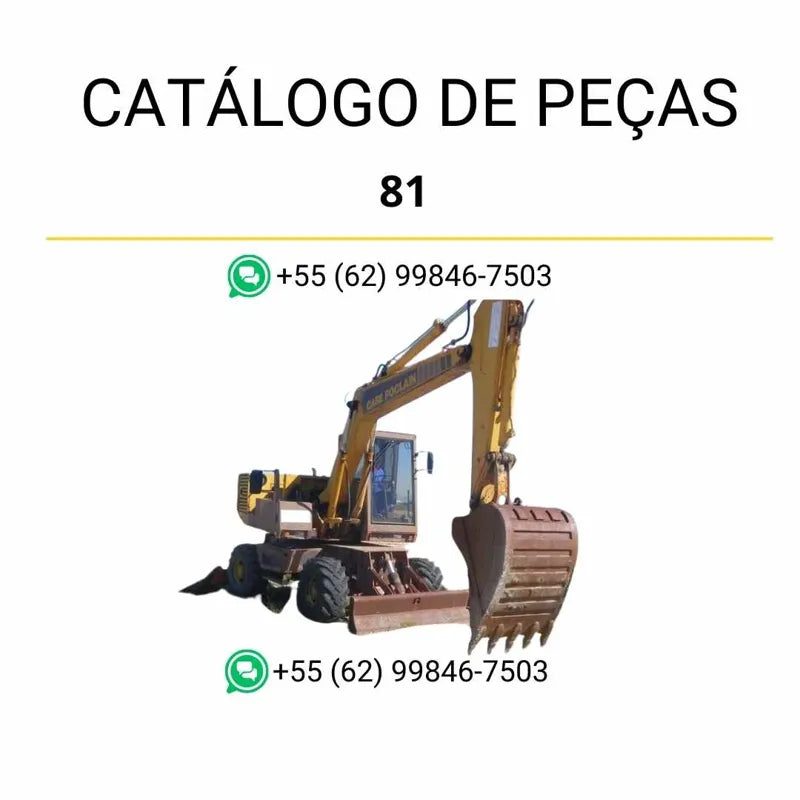 Catálogo de peças Case 81 em PDF, contendo ilustrações técnicas e lista detalhada dos componentes originais da escavadeira de esteiras.