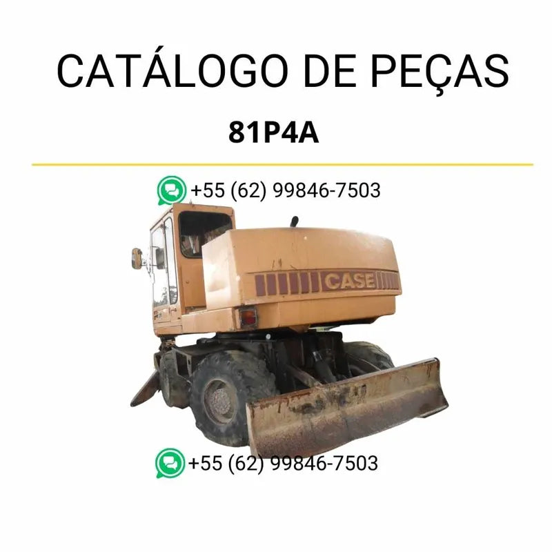 Catálogo de peças Case 81P4A Escavadeira em PDF com diagramas técnicos detalhados e lista completa de componentes originais das séries 87 a 89.