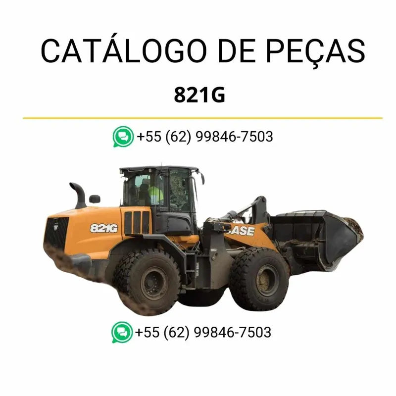 Catálogo de peças CASE 821G em PDF com ilustrações técnicas e identificação completa dos componentes da pá-carregadeira TIER 4B