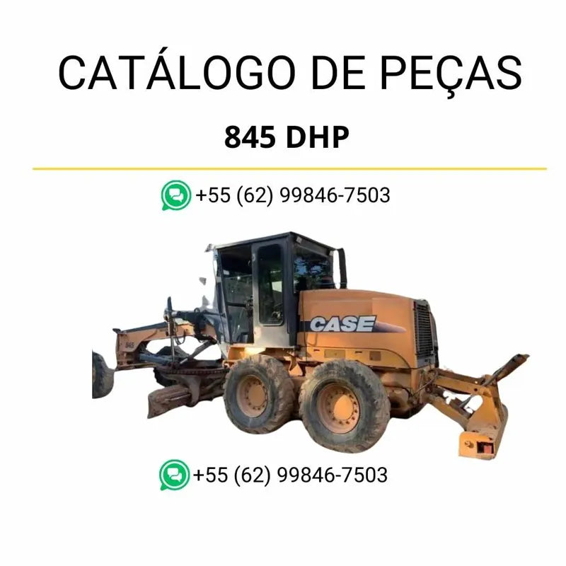 Catálogo de peças CASE 845 DHP Tier 3 em PDF com diagramas técnicos e identificação completa dos componentes da motoniveladora