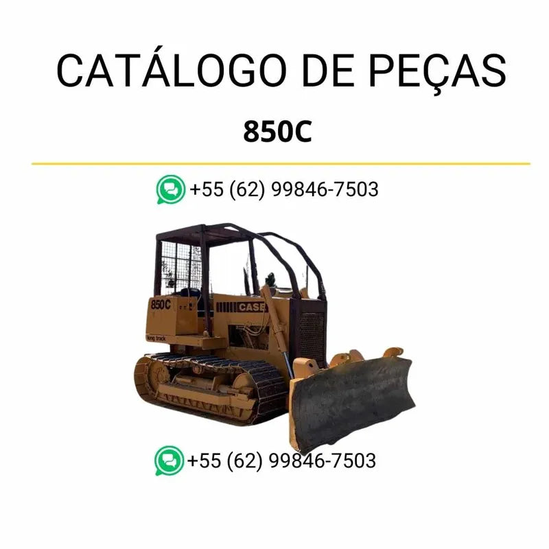 Catálogo de peças CASE 850C em PDF com detalhamento técnico, vistas explodidas e identificação dos componentes do trator de esteira