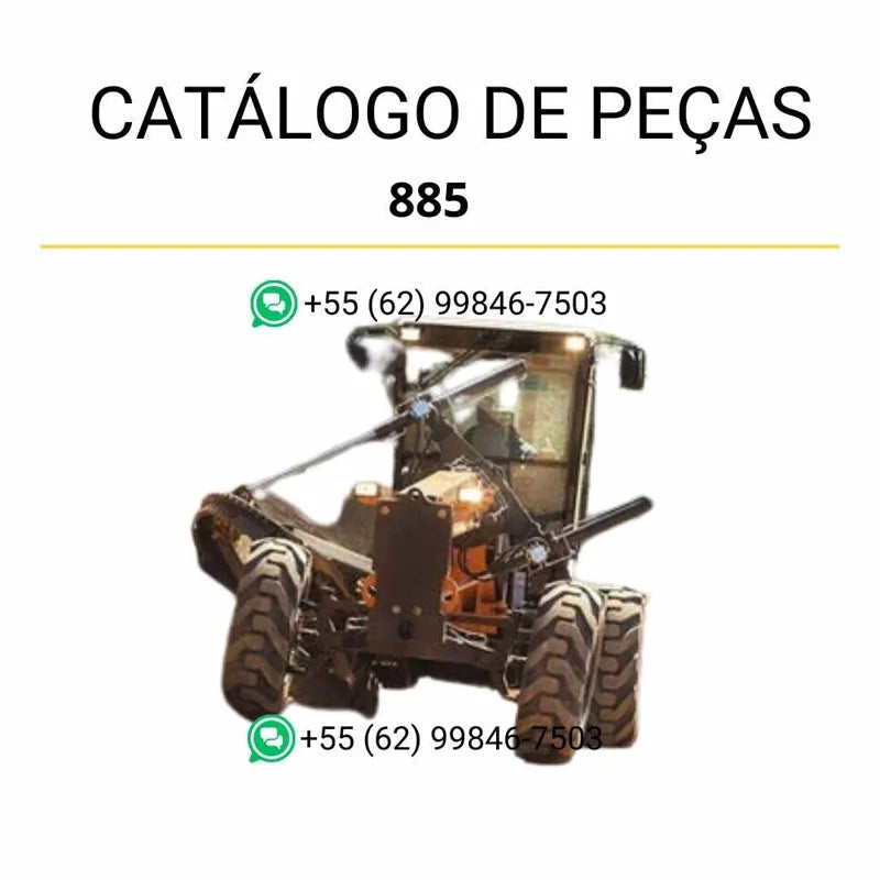 Catálogo de peças Case 885 em PDF, com ilustrações técnicas e identificação completa dos componentes da motoniveladora.