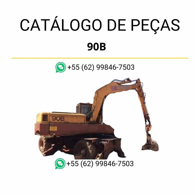 Catálogo de peças Case 90B Escavadeira Poclain em PDF com ilustrações técnicas e lista completa de componentes originais.