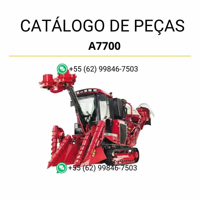 Catálogo de peças CASE A7700 2007 em PDF, com vistas explodidas e identificação detalhada dos conjuntos e componentes da colhedora.