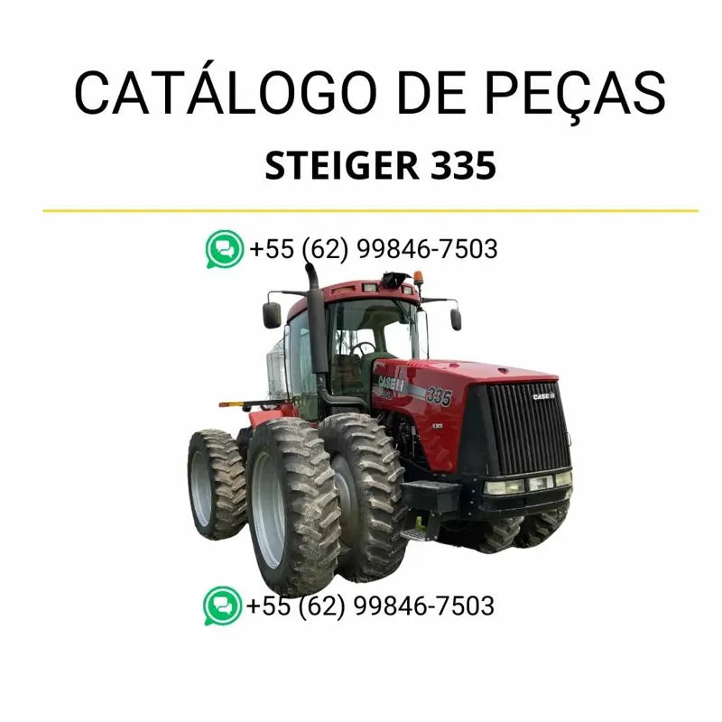 Catálogo de peças CASE IH Steiger 335 Dup Trac 2007-2011 em PDF, com ilustrações detalhadas, diagramas técnicos e lista completa de componentes originais.