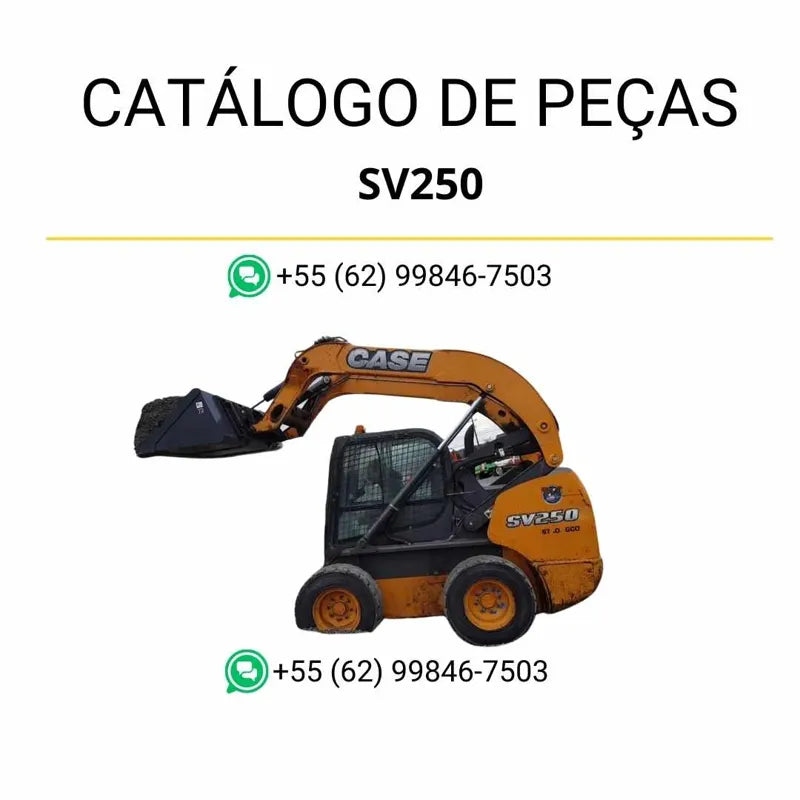 Catálogo de peças CASE SV250 em PDF, com diagramas técnicos e lista completa de componentes da minicarregadora 2011–2013
