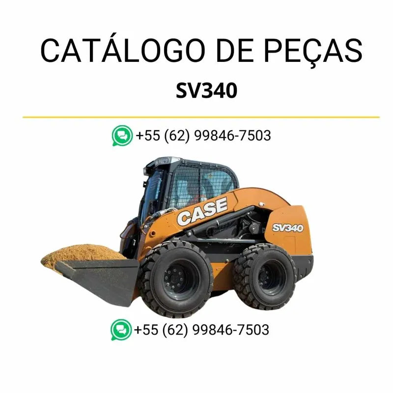 Catálogo de peças CASE SV340 TIER 4B em PDF com ilustrações técnicas e lista completa de componentes da minicarregadora