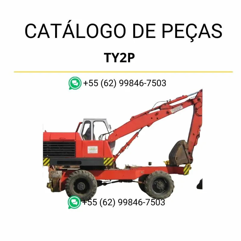 Catálogo de peças CASE TY2P Escavadeira Poclain em PDF com diagramas originais e ilustrações técnicas detalhadas de componentes mecânicos