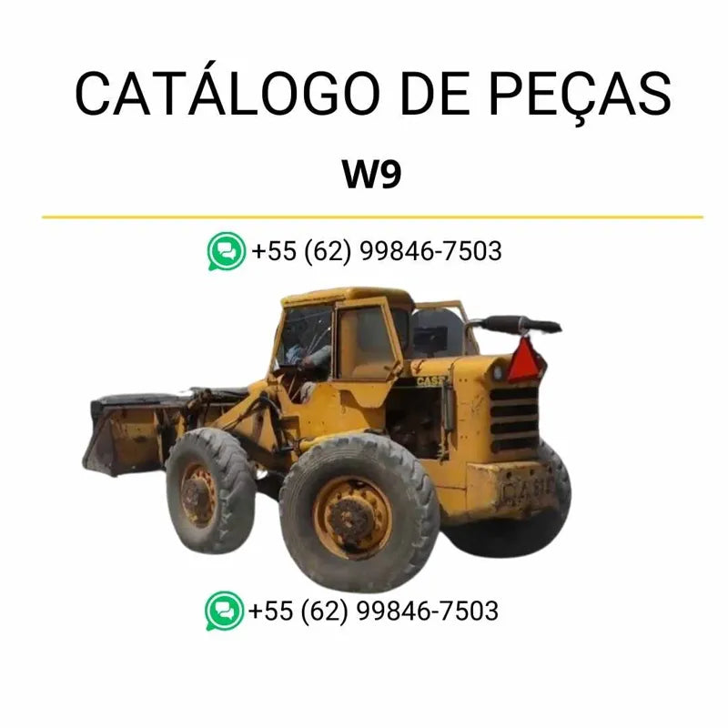 Catálogo de peças CASE W9 em PDF com componentes detalhados da carregadeira de rodas e ilustrações técnicas dos modelos 58–62