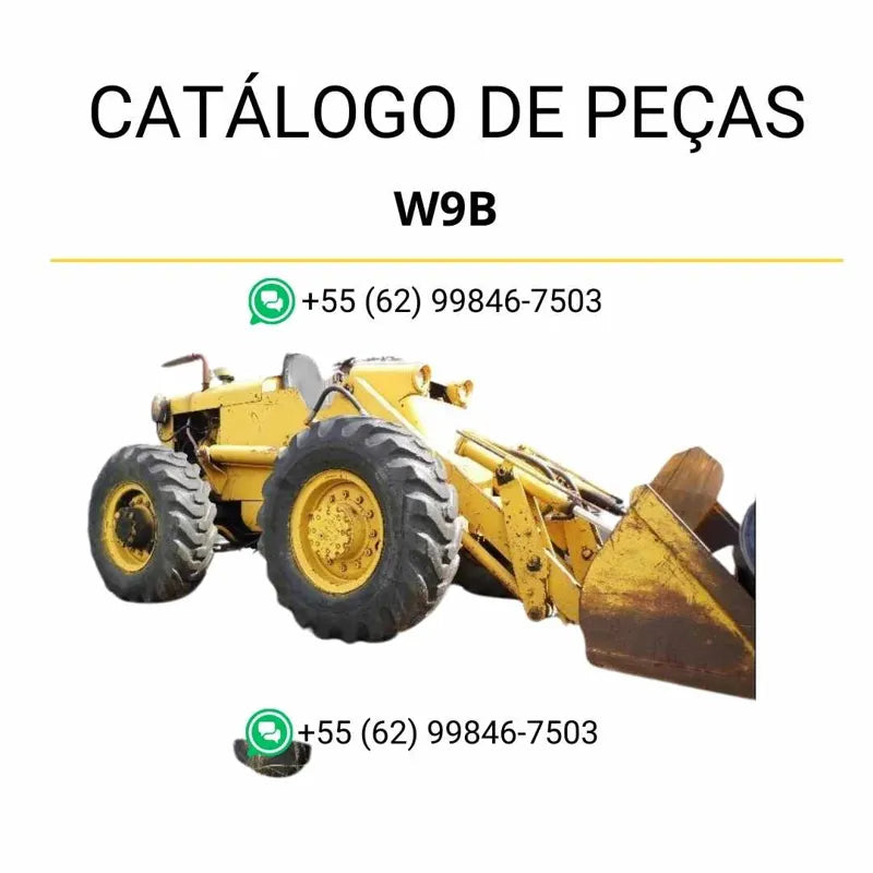 Catálogo de peças CASE W9B em PDF com lista completa de componentes da carregadeira de rodas e ilustrações técnicas do período 64–68