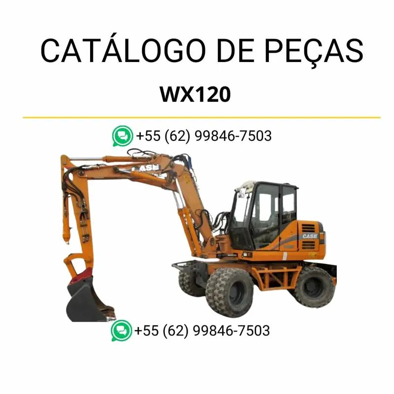 Catálogo de peças CASE WX120 Escavadeira de pneus em PDF com ilustrações técnicas e lista detalhada de componentes originais de fábrica